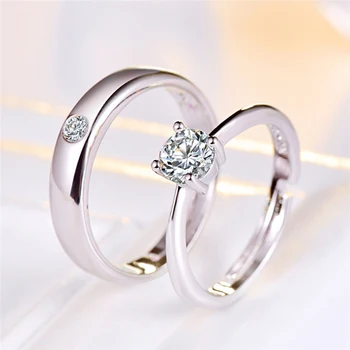 Prsten za parove od visoko Poliranog nehrđajućeg Čelika, Prikladan Prsten na Poklon za Nju, za 2 kom/par