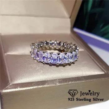 Luksuzno Zaručnički prsten CC, Svrdlo za zglobove, Prstene od Sterling bijele Kubni Циркона Za žene, Pribor, Fin nakit CC3243