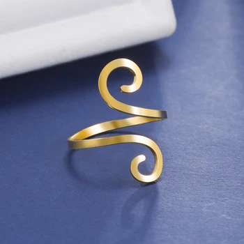 Cazador, Nove Nepravilnog Spiralni prsten za žene, Nakit od nehrđajućeg čelika, Плетеное Prsten na prst, poklon majci za rođendan