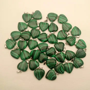 moderan ovjes-srca od sintetičkih malahit 20 mm, ogrlica za izradu nakita, 50 kom./lot, modni dodaci u rasutom stanju