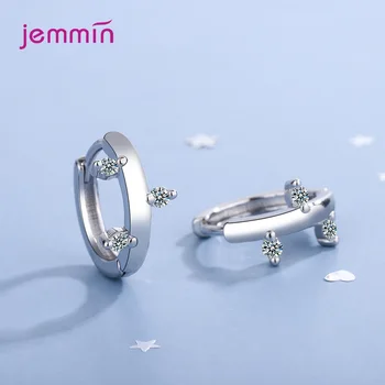 Novi dolazak, Jednostavne kristalno naušnice-prsten za žene i djevojčice, modni nakit od 925 sterling srebra, prodaja na Veliko