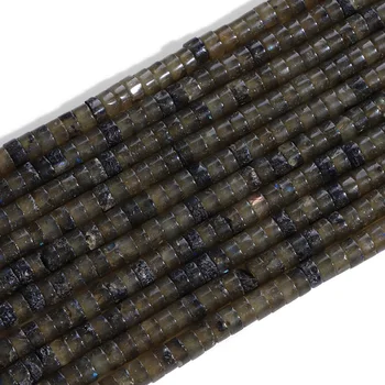 Prirodni Tamna Kava Kamen Лабрадорит Perle 2x4 mm Stezni Perle Slobodnih Zrna Рондель za Izradu Nakita DIY Narukvice Ogrlice