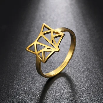 Prsten Cazador od šuplje životinjama i Лисой za žene, podesivi prsten za prste od nehrđajućeg čelika, nakit, poklon majku na vjenčanje