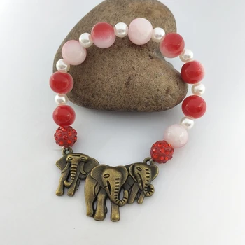 Novi dolazak Elastičnih crveno-bijelih perli, grčke narukvice u obliku Slonova i ukrase za Ženske Društva