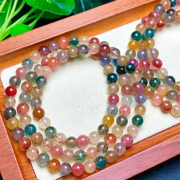 Narukvica od prirodnog рутилового kvarca, okrugle perle, narukvice s nekoliko petljama, lanac za veste za žene, poklon za muškarce, 1PC 6 mm