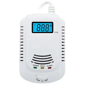 Detektor istjecanja plina, analizator ugljikov monoksid, digitalni LCD-display, alarmni o prirodnim plinom 2 u 1, zidni utikač SAD