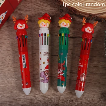 1 kom. Božićno kemijske olovke, 10 boja, boja olovke za studente, Djed Mraz klikne na kemijske olovke, školski uredski pribor