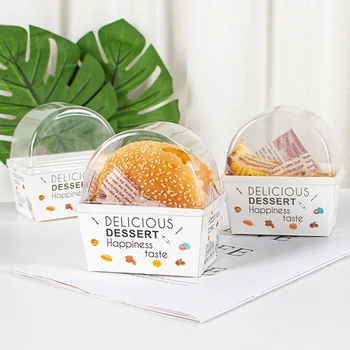Individualni proizvod Korejski kutija za sendviče S prozirnim poklopcem Jednokratna kutija za hamburgera Kutija za Bento Alata za pakiranje i slastice na takeaway