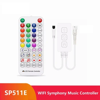 SP511E Wifi Music Led Kontroler Za WS2812 WS2811 Adresabilna Pixel RGB Led Traka Sa Izlazom na jednu Glavu Glasovno Upravljanje Aplikacijom