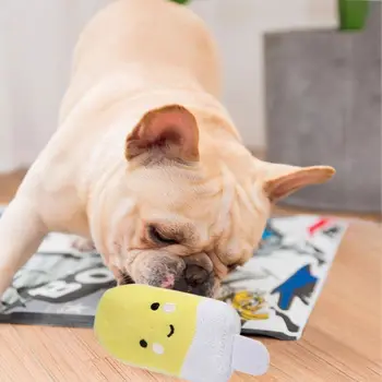 Otporan na укусам пищащая igračka za pse, plišane igračke za korijen zuba za pse u obliku sladoleda, medo-sondiranje mačka, interaktivne igračke za čišćenje zuba kućne ljubimce