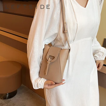 Ženske čvrste kožne torbe preko ramena u stilu retro LEFTSIDE 2023, luksuzni dizajn Korejski modna ženska torba sa ventilom, ženske torbe