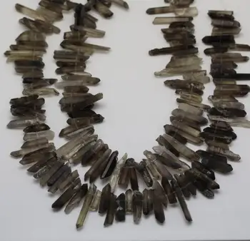 Prirodne točke perle od dimni kvarc boje, nakit s vrha просверлением, vulgarne cut-trnje, ogrlica s ovjesom od cijelog kristala