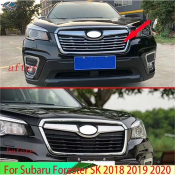 Bez kamere za Subaru Forester SK 2018 2019 2020 Pribor za ukrašavanje ABS Kromirana Prednja Rešetka Srednja Nadvoji završiti