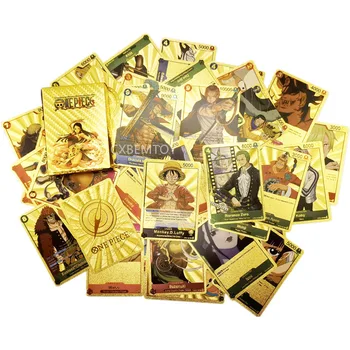 55 kom., Čvrsta razglednica iz japanske anime, engleska razglednica iz zlatne folije Luffy Zoro, dječja igračka, Borbeni razglednica