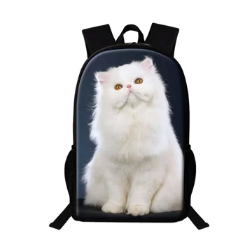 Slatka životinja Bijela Mačka Moderan ruksak s po cijeloj površini velikog kapaciteta Za dječake i djevojčice Svakodnevne tinejdžerske naprtnjače Dječje školska torba