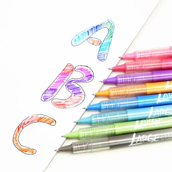 8 boja biranje studentskih školskih pribora Гелевая olovke s vrhom od 0,5 mm Kemijska olovka s velikim kapacitetom tinte Nova