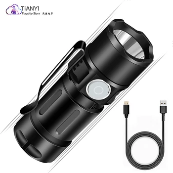 Mini svjetiljka s magnetskim usisavanjem-a, USB-punjive baterija 16340, XPG2, svijetle led ručka od aluminijske legure, buckle, prijenosna svjetiljka.